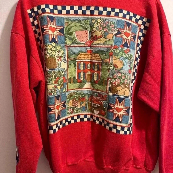 Vintage Button Up Patchwork Sweater Size Large - Picture 6 of 12